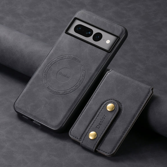 For Google Pixel 7 Pro 5G Denior D14 NK Retro Pattern MagSafe Magnetic Card Holder Leather Phone Case(Black)