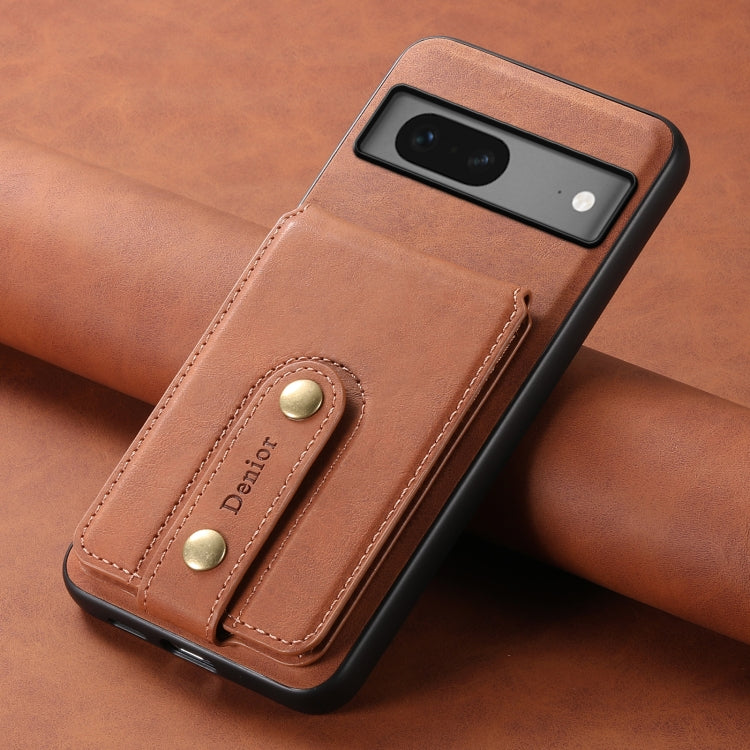 For Google Pixel 7 5G Denior D14 NK Retro Pattern MagSafe Magnetic Card Holder Leather Phone Case(Brown)