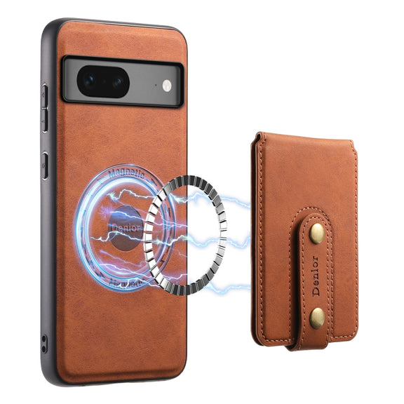 For Google Pixel 7 5G Denior D14 NK Retro Pattern MagSafe Magnetic Card Holder Leather Phone Case(Brown)