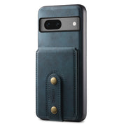For Google Pixel 7 5G Denior D14 NK Retro Pattern MagSafe Magnetic Card Holder Leather Phone Case(Blue)