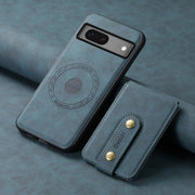 For Google Pixel 7 5G Denior D14 NK Retro Pattern MagSafe Magnetic Card Holder Leather Phone Case(Blue)