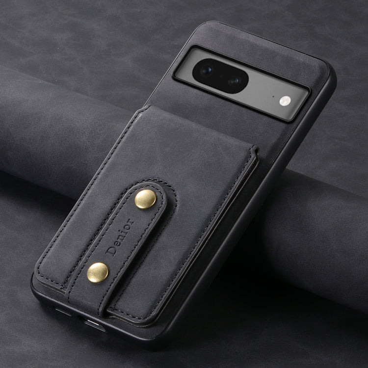 For Google Pixel 7 5G Denior D14 NK Retro Pattern MagSafe Magnetic Card Holder Leather Phone Case(Black)