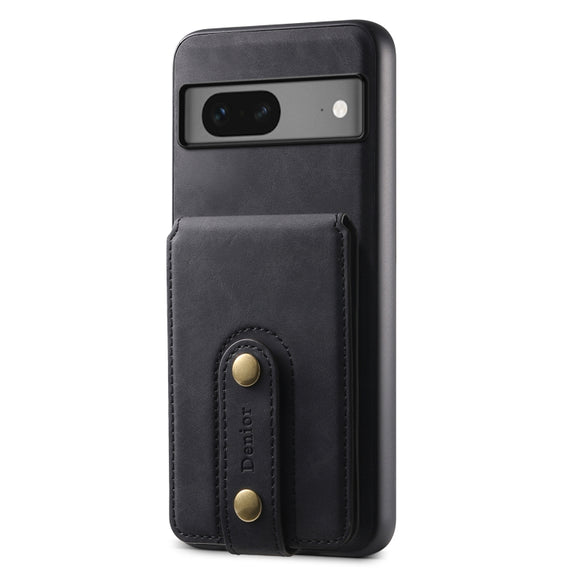 For Google Pixel 7 5G Denior D14 NK Retro Pattern MagSafe Magnetic Card Holder Leather Phone Case(Black)