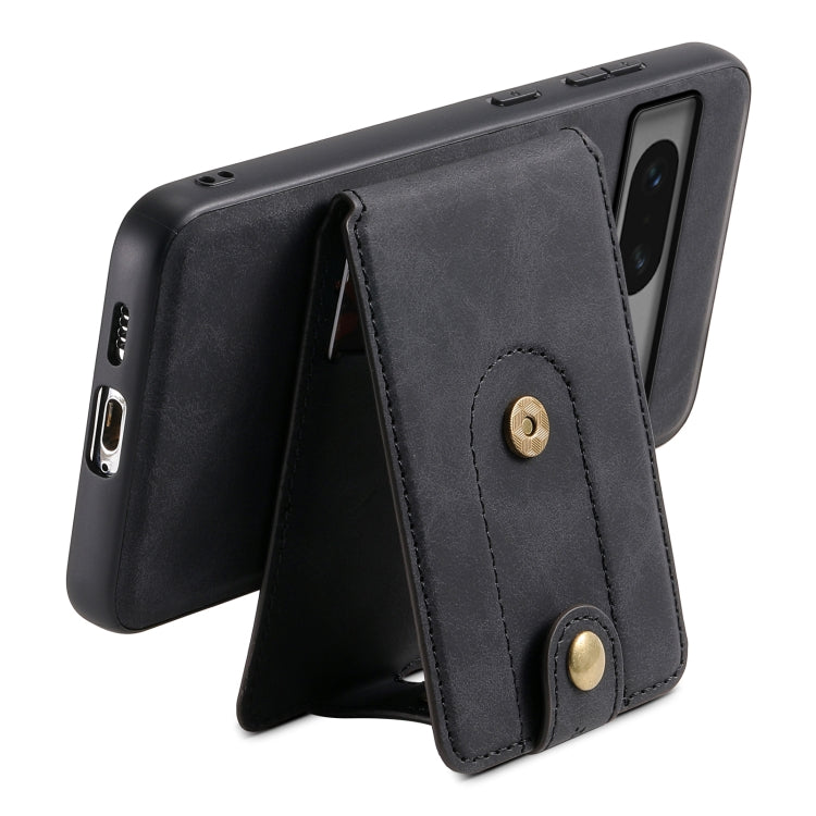 For Google Pixel 7 5G Denior D14 NK Retro Pattern MagSafe Magnetic Card Holder Leather Phone Case(Black)
