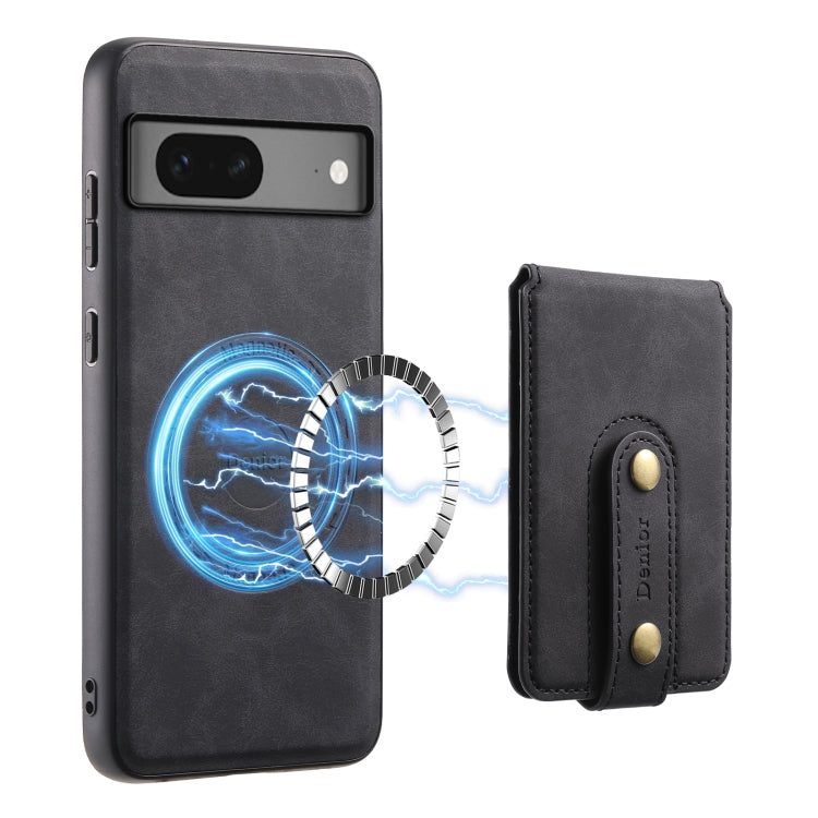 For Google Pixel 7 5G Denior D14 NK Retro Pattern MagSafe Magnetic Card Holder Leather Phone Case(Black)