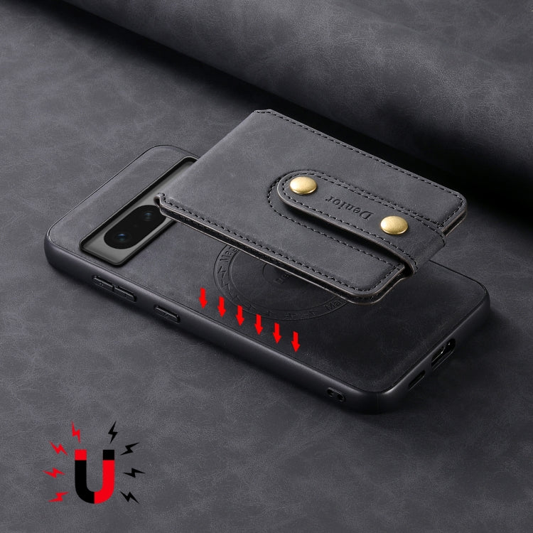For Google Pixel 7 5G Denior D14 NK Retro Pattern MagSafe Magnetic Card Holder Leather Phone Case(Black)