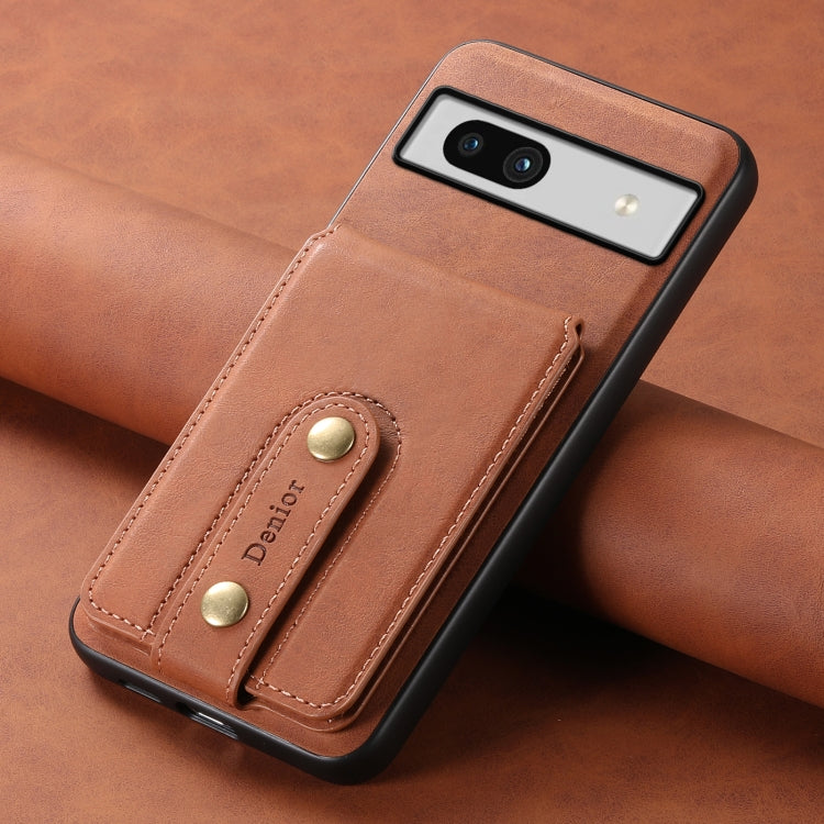 For Google Pixel 7a Denior D14 NK Retro Pattern MagSafe Magnetic Card Holder Leather Phone Case(Brown)