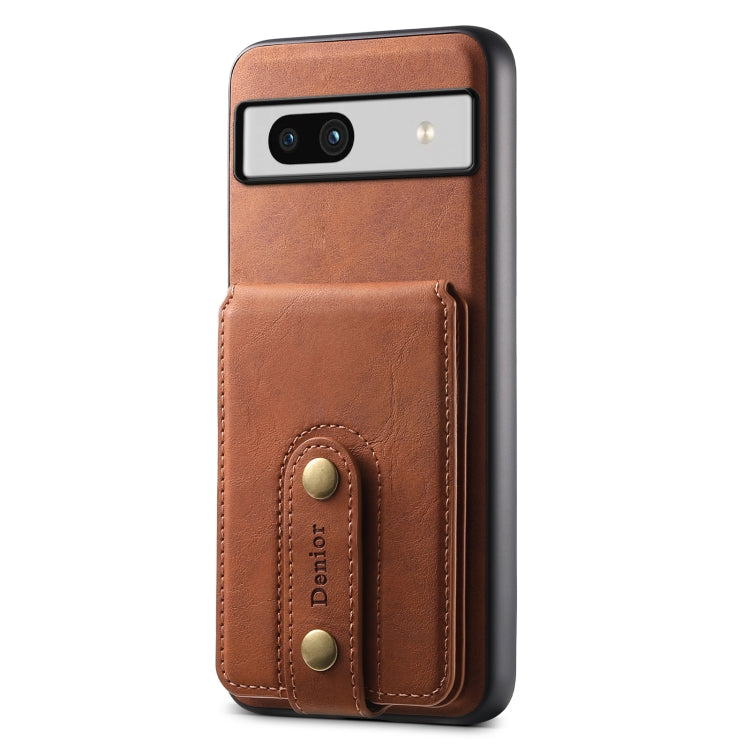 For Google Pixel 7a Denior D14 NK Retro Pattern MagSafe Magnetic Card Holder Leather Phone Case(Brown)