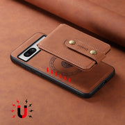 For Google Pixel 7a Denior D14 NK Retro Pattern MagSafe Magnetic Card Holder Leather Phone Case(Brown)