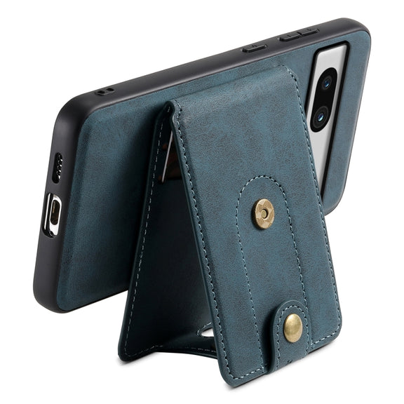 For Google Pixel 7a Denior D14 NK Retro Pattern MagSafe Magnetic Card Holder Leather Phone Case(Blue)