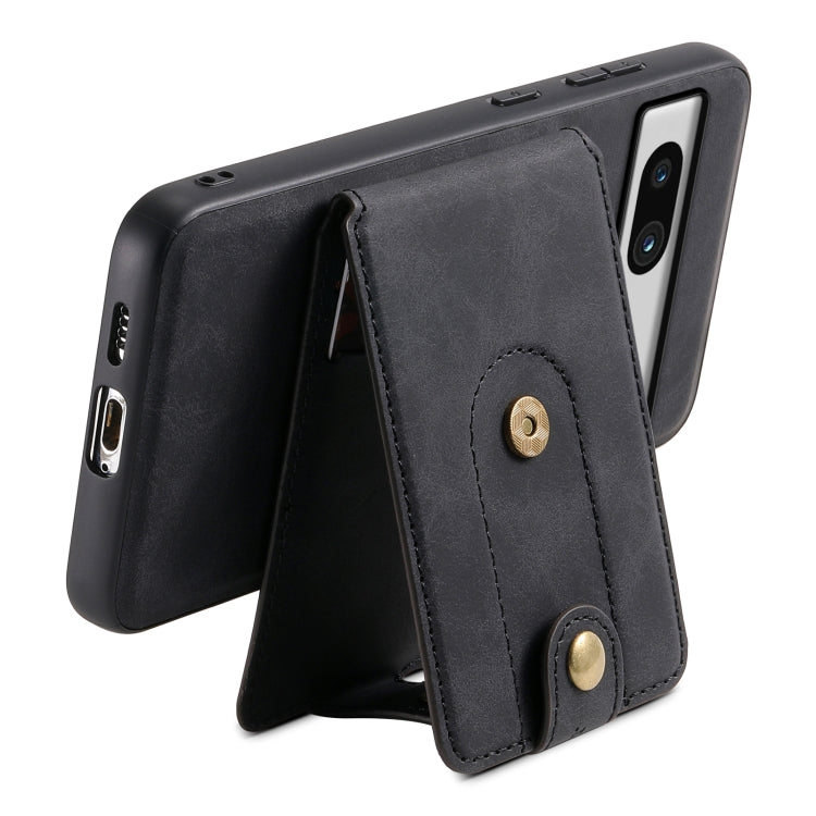 For Google Pixel 7a Denior D14 NK Retro Pattern MagSafe Magnetic Card Holder Leather Phone Case(Black)