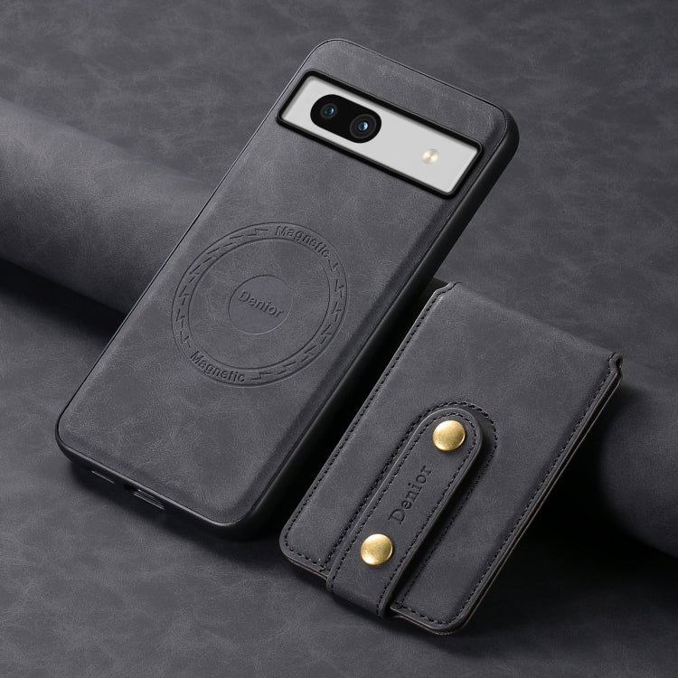 For Google Pixel 7a Denior D14 NK Retro Pattern MagSafe Magnetic Card Holder Leather Phone Case(Black)