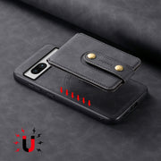 For Google Pixel 7a Denior D14 NK Retro Pattern MagSafe Magnetic Card Holder Leather Phone Case(Black)