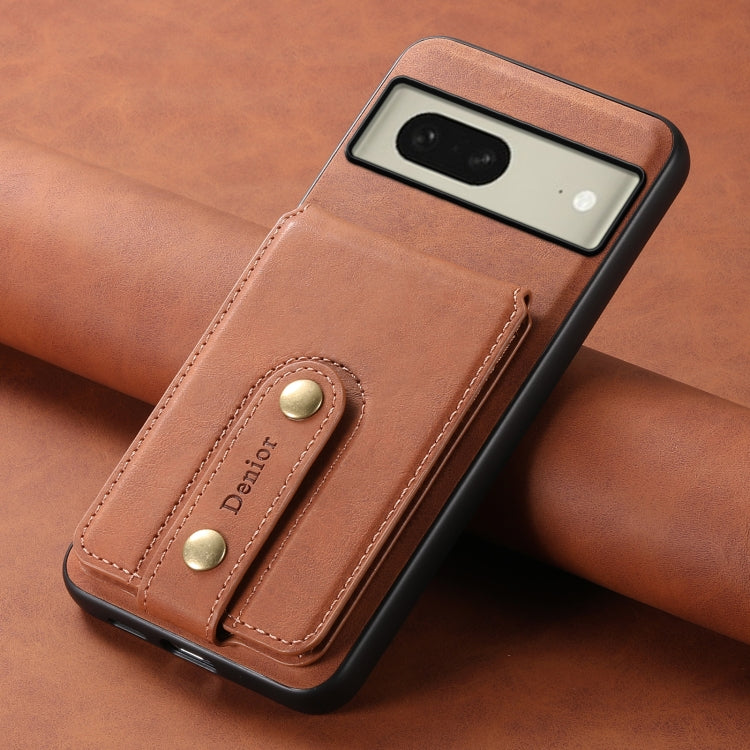 For Google Pixel 8 Denior D14 NK Retro Pattern MagSafe Magnetic Card Holder Leather Phone Case(Brown)