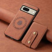 For Google Pixel 8 Denior D14 NK Retro Pattern MagSafe Magnetic Card Holder Leather Phone Case(Brown)