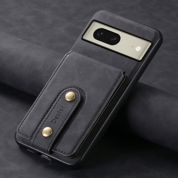 For Google Pixel 8 Denior D14 NK Retro Pattern MagSafe Magnetic Card Holder Leather Phone Case(Black)