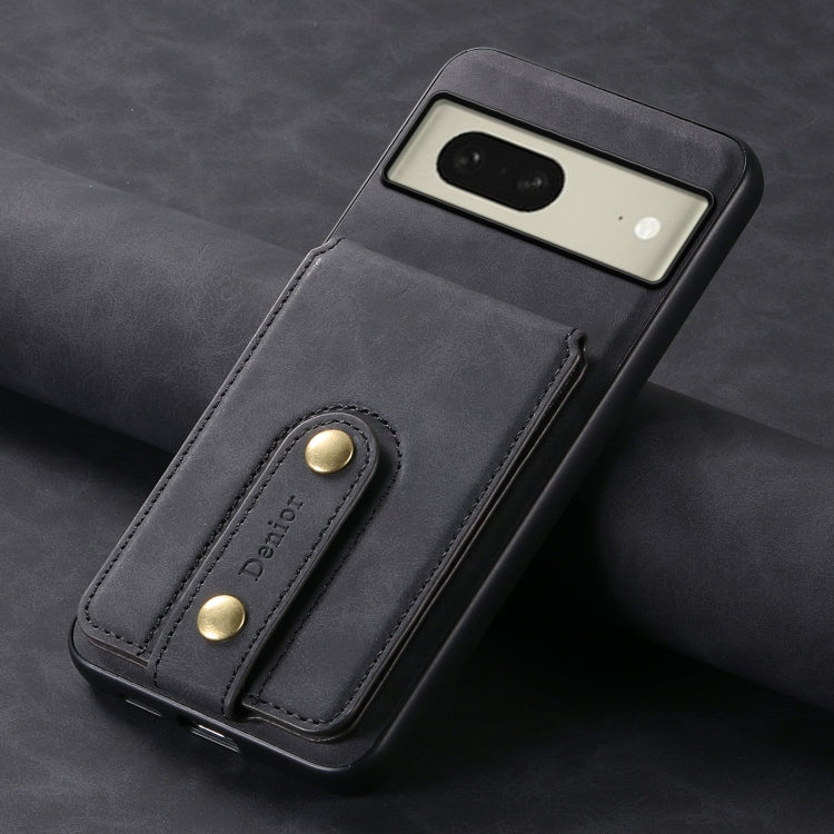 For Google Pixel 8 Denior D14 NK Retro Pattern MagSafe Magnetic Card Holder Leather Phone Case(Black)