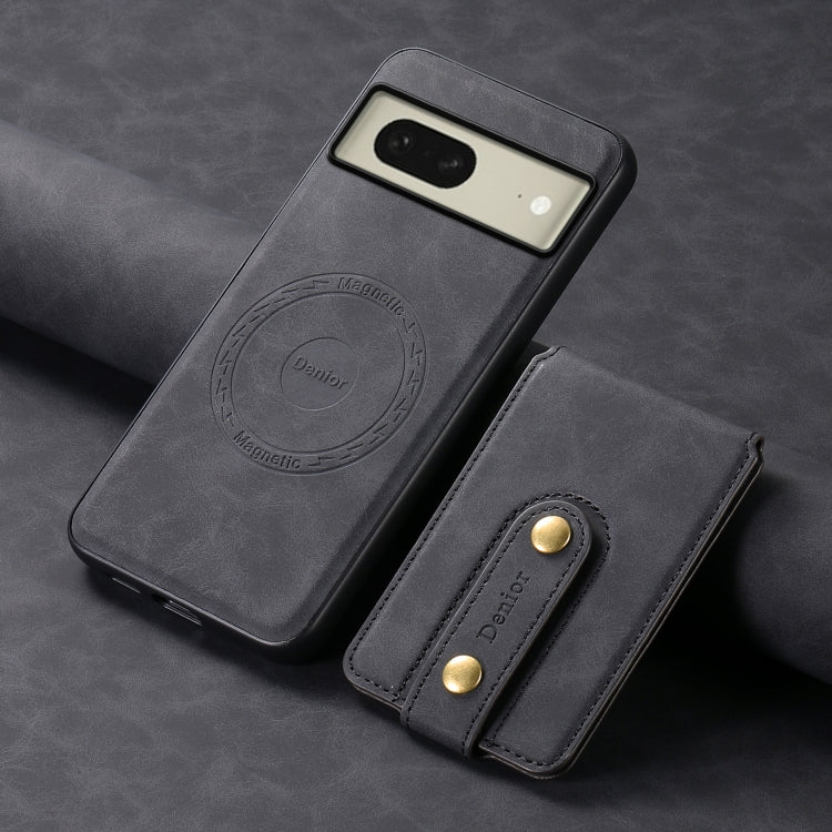 For Google Pixel 8 Denior D14 NK Retro Pattern MagSafe Magnetic Card Holder Leather Phone Case(Black)