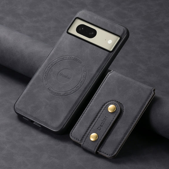 For Google Pixel 8 Denior D14 NK Retro Pattern MagSafe Magnetic Card Holder Leather Phone Case(Black)
