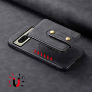 For Google Pixel 8 Denior D14 NK Retro Pattern MagSafe Magnetic Card Holder Leather Phone Case(Black)