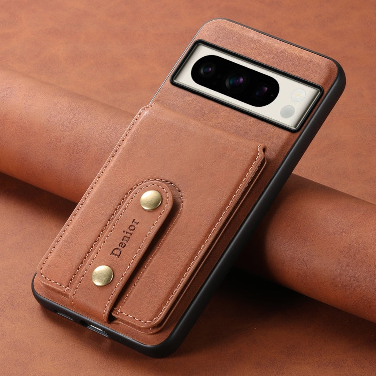 For Google Pixel 8 Pro Denior D14 NK Retro Pattern MagSafe Magnetic Card Holder Leather Phone Case(Brown)