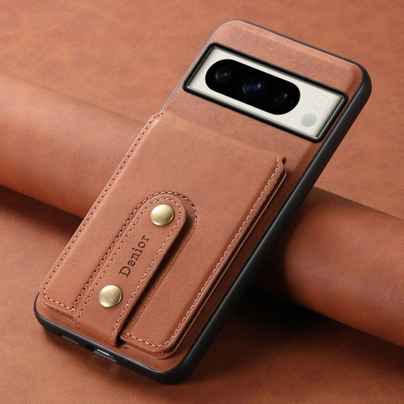For Google Pixel 8 Pro Denior D14 NK Retro Pattern MagSafe Magnetic Card Holder Leather Phone Case(Brown)