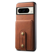 For Google Pixel 8 Pro Denior D14 NK Retro Pattern MagSafe Magnetic Card Holder Leather Phone Case(Brown)
