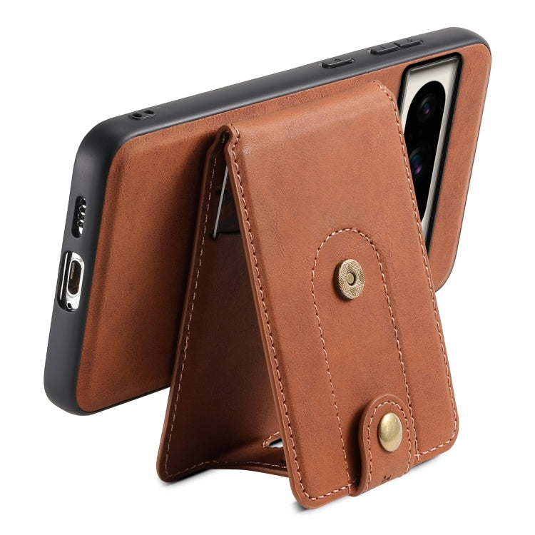 For Google Pixel 8 Pro Denior D14 NK Retro Pattern MagSafe Magnetic Card Holder Leather Phone Case(Brown)