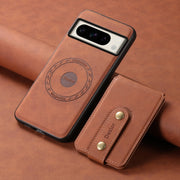 For Google Pixel 8 Pro Denior D14 NK Retro Pattern MagSafe Magnetic Card Holder Leather Phone Case(Brown)