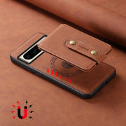 For Google Pixel 8 Pro Denior D14 NK Retro Pattern MagSafe Magnetic Card Holder Leather Phone Case(Brown)