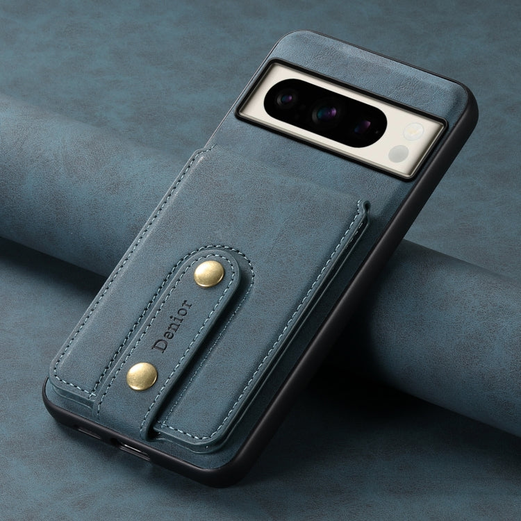 For Google Pixel 8 Pro Denior D14 NK Retro Pattern MagSafe Magnetic Card Holder Leather Phone Case(Blue)
