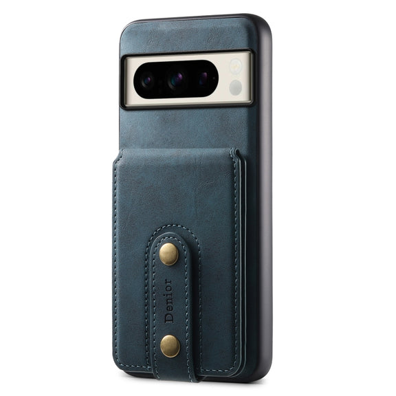 For Google Pixel 8 Pro Denior D14 NK Retro Pattern MagSafe Magnetic Card Holder Leather Phone Case(Blue)