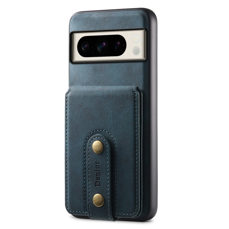 For Google Pixel 8 Pro Denior D14 NK Retro Pattern MagSafe Magnetic Card Holder Leather Phone Case(Blue)