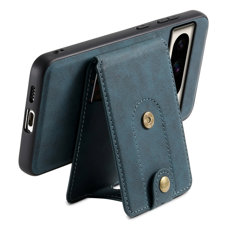 For Google Pixel 8 Pro Denior D14 NK Retro Pattern MagSafe Magnetic Card Holder Leather Phone Case(Blue)