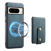 For Google Pixel 8 Pro Denior D14 NK Retro Pattern MagSafe Magnetic Card Holder Leather Phone Case(Blue)