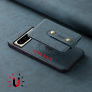 For Google Pixel 8 Pro Denior D14 NK Retro Pattern MagSafe Magnetic Card Holder Leather Phone Case(Blue)