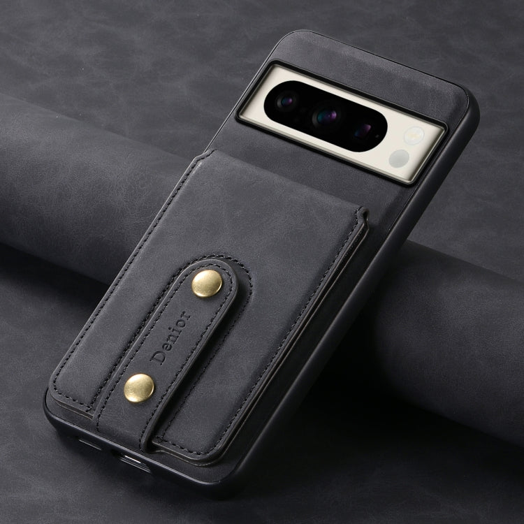 For Google Pixel 8 Pro Denior D14 NK Retro Pattern MagSafe Magnetic Card Holder Leather Phone Case(Black)
