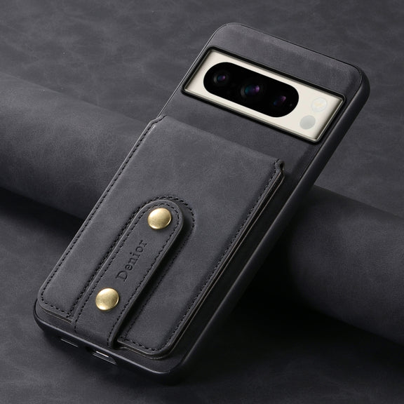 For Google Pixel 8 Pro Denior D14 NK Retro Pattern MagSafe Magnetic Card Holder Leather Phone Case(Black)