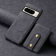 For Google Pixel 8 Pro Denior D14 NK Retro Pattern MagSafe Magnetic Card Holder Leather Phone Case(Black)