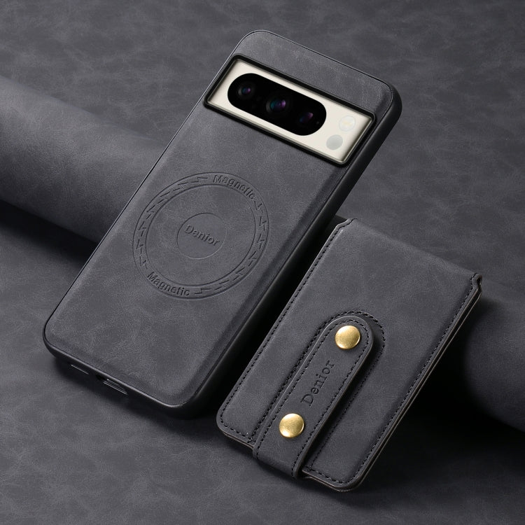 For Google Pixel 8 Pro Denior D14 NK Retro Pattern MagSafe Magnetic Card Holder Leather Phone Case(Black)