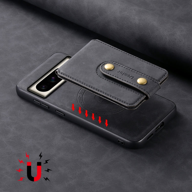 For Google Pixel 8 Pro Denior D14 NK Retro Pattern MagSafe Magnetic Card Holder Leather Phone Case(Black)