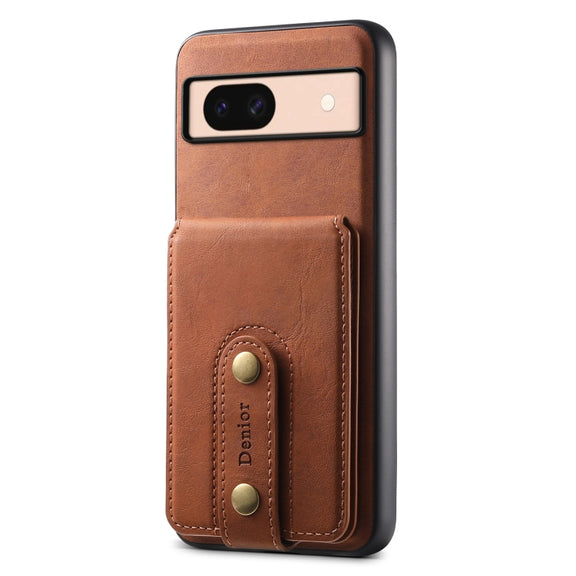 For Google Pixel 8a Denior D14 NK Retro Pattern MagSafe Magnetic Card Holder Leather Phone Case(Brown)