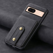 For Google Pixel 8a Denior D14 NK Retro Pattern MagSafe Magnetic Card Holder Leather Phone Case(Black)
