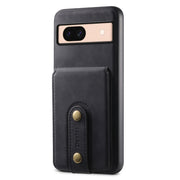 For Google Pixel 8a Denior D14 NK Retro Pattern MagSafe Magnetic Card Holder Leather Phone Case(Black)