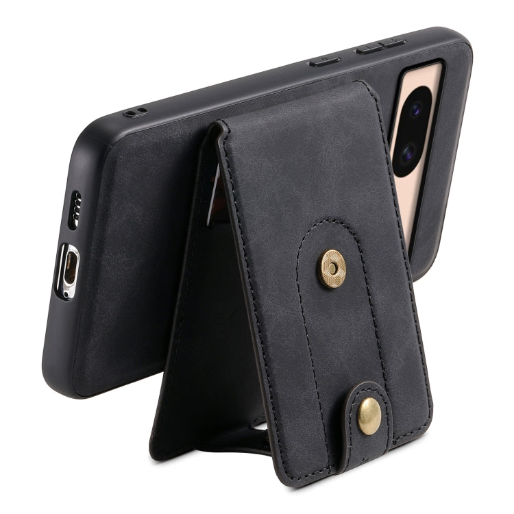 For Google Pixel 8a Denior D14 NK Retro Pattern MagSafe Magnetic Card Holder Leather Phone Case(Black)