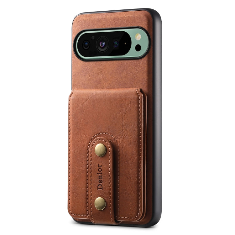 For Google Pixel 9 Denior D14 NK Retro Pattern MagSafe Magnetic Card Holder Leather Phone Case(Brown)