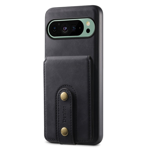 For Google Pixel 9 Denior D14 NK Retro Pattern MagSafe Magnetic Card Holder Leather Phone Case(Black)