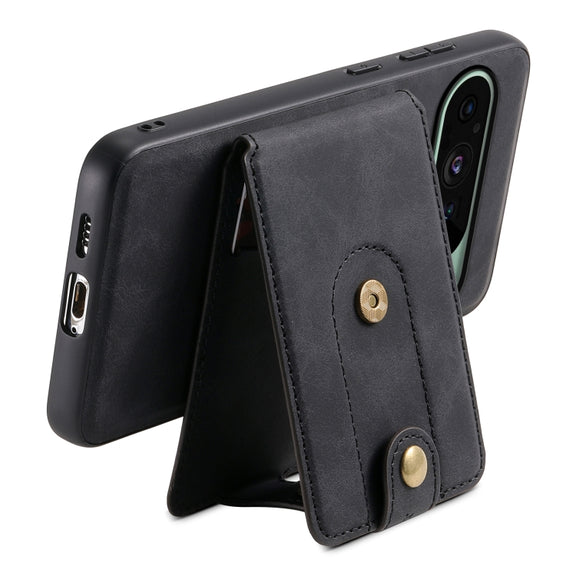 For Google Pixel 9 Denior D14 NK Retro Pattern MagSafe Magnetic Card Holder Leather Phone Case(Black)