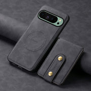 For Google Pixel 9 Denior D14 NK Retro Pattern MagSafe Magnetic Card Holder Leather Phone Case(Black)