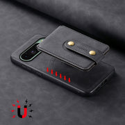 For Google Pixel 9 Denior D14 NK Retro Pattern MagSafe Magnetic Card Holder Leather Phone Case(Black)